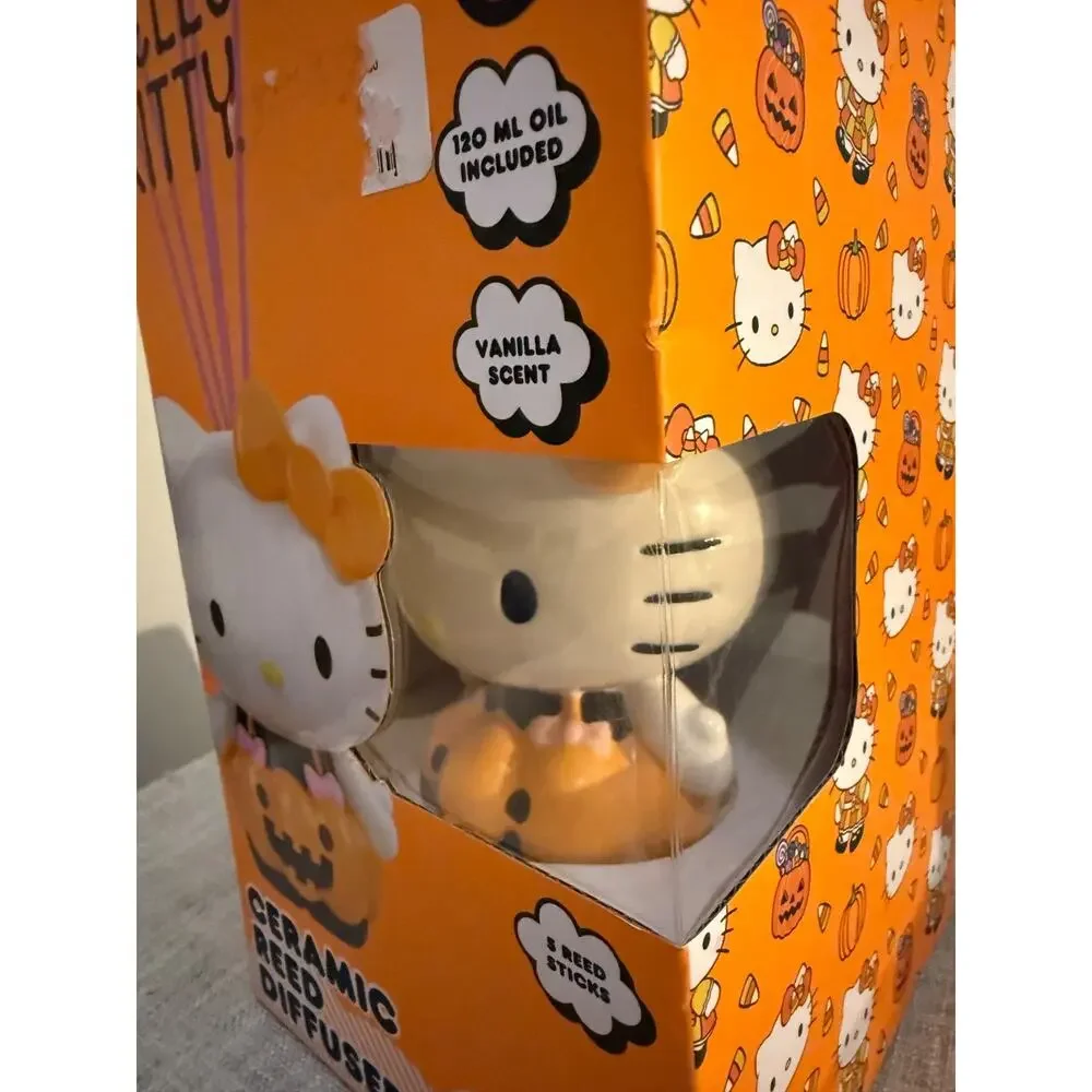 🎃 Hello Kitty Halloween Ceramic Reed Diffuser Vanilla Scent w/ Box 🎀